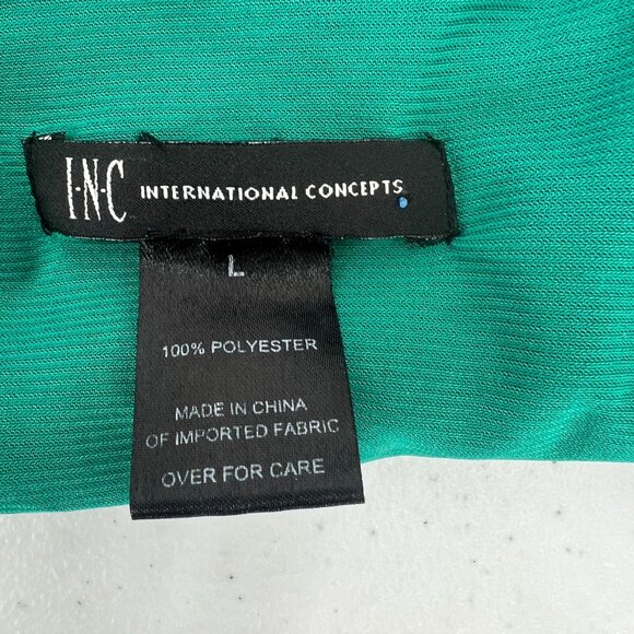 INC International Concepts L Ruffle Camisole Green Blue Abstract Layering Top - Picture 3 of 9